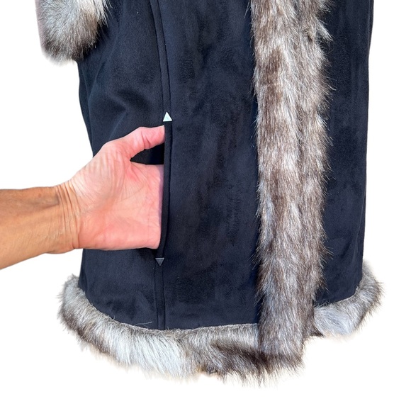 Back In The Saddle Faux Suede & Faux Fur Pile Lined Vest Small to Medium EUC - Picture 3 of 10